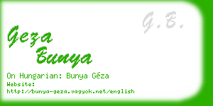 geza bunya business card